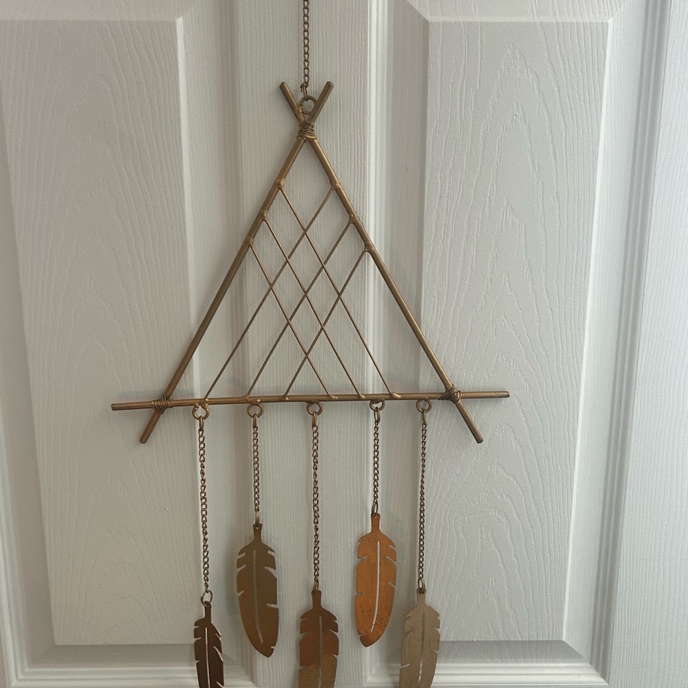 Source Unknown Bronze Feather Wall Art